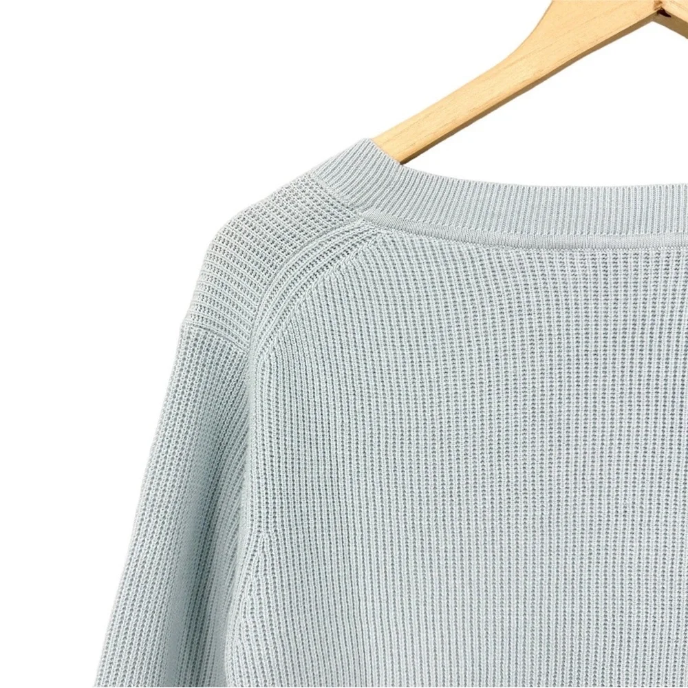 WHITE + WARREN Sweater Pullover V-Neck Blue